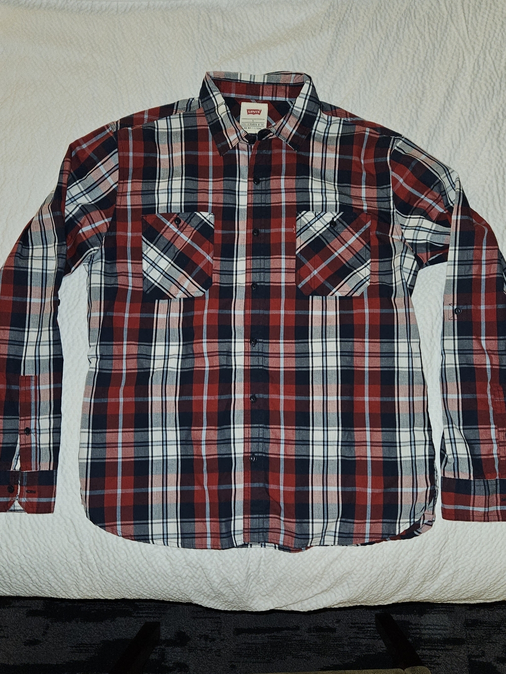 Levi's Red Plaid Button-Down Shirt - Men's